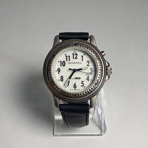 GENERRA Black Leather and Silver Smartwatch